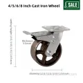 High Temperature Heavy Duty Cast-Iron Caster with Brake